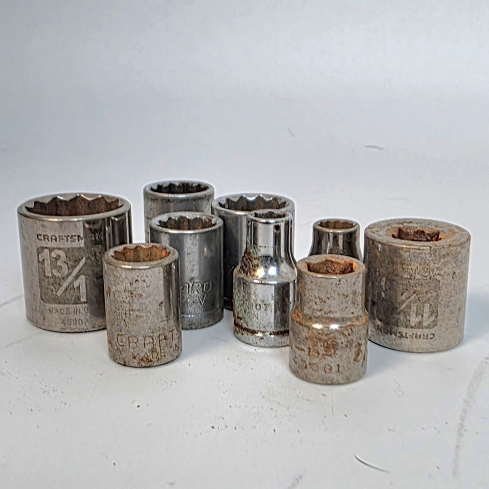 Used Various Shallow Sockets Assorted Sizes *See Pics‎ For List #983